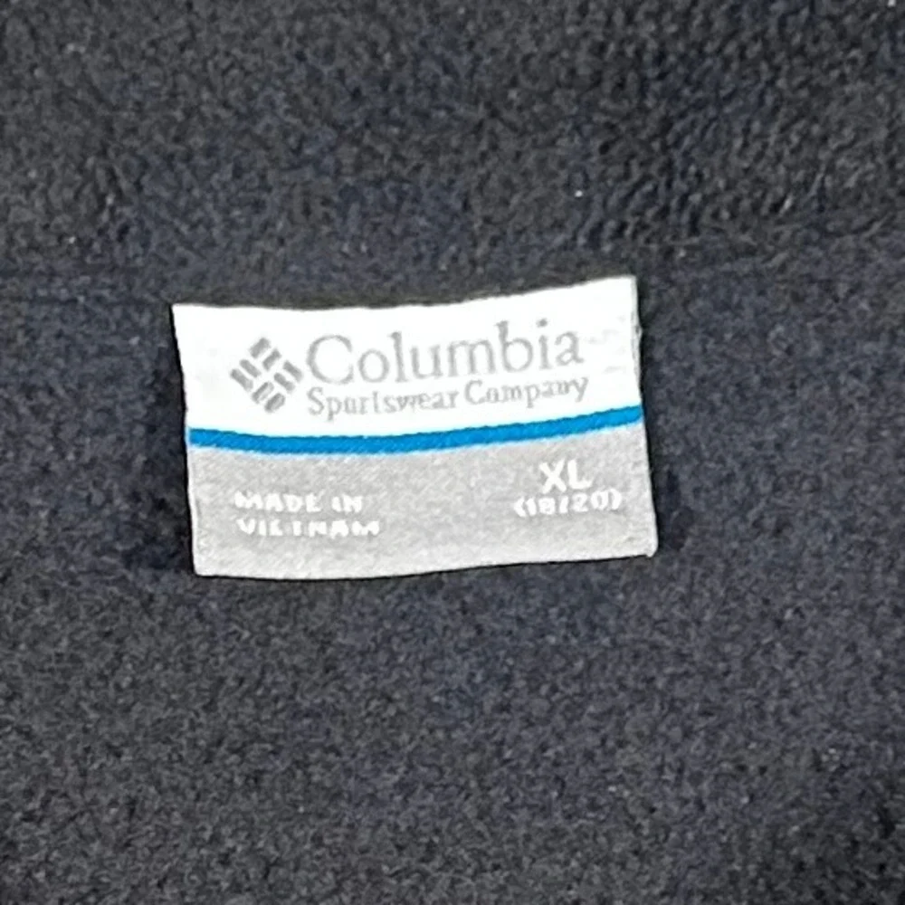 Columbia Boys XL 18/20 Black Full Zip Fleece Jacket Mock Neck Outdoor Layer